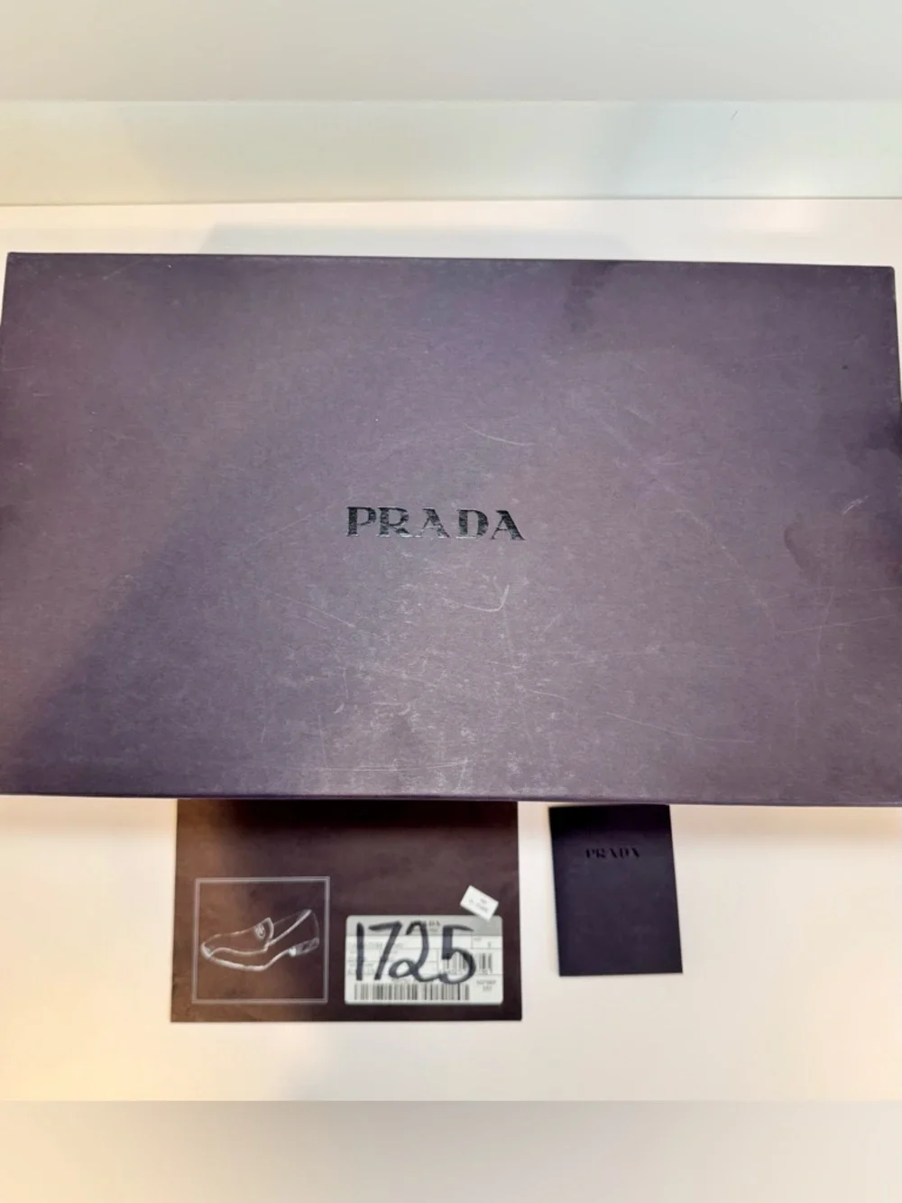Prada Black Leather Logo Embossed Men’s Slip On Loafers, Sz 8.5